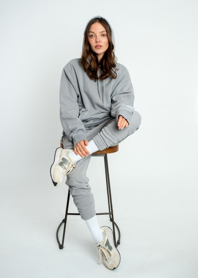 no one true anything grey debut hoodie. Design by Jake Posner