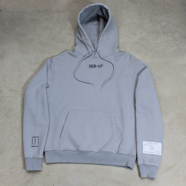no one true anything grey debut hoodie. Design by Jake Posner